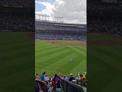 夏の午後 アメリカで 野球の試合を見ています