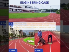 プロの13mmハイブリッドプラスチックランニングトラック,高品質の環境に優しいPUとEPDM粒子 耐着性 耐老化 IAAF準拠